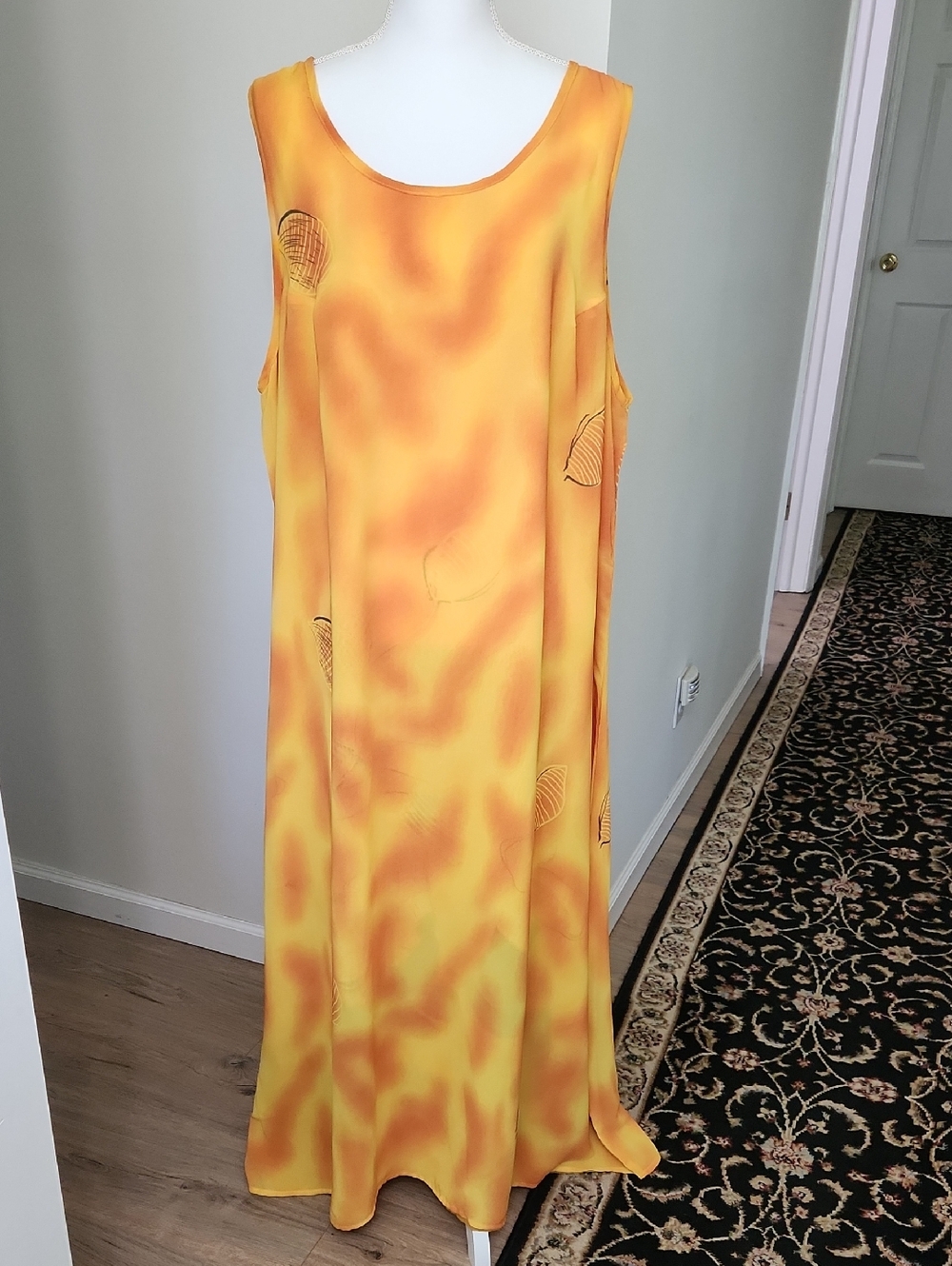 REVERSIBLE Mlle Gabrielle Dress Maxi Watercolor Tropical Boho Chic sz 3X - Picture 9 of 17